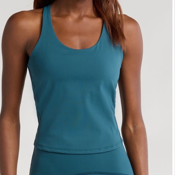 SPANX Tops - SPANX Get Moving Contour Crossback Shelf Tank | Size XL | Blue
